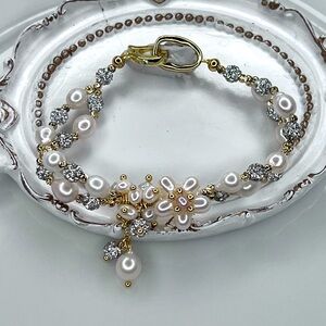 Handmade Freshwater 2 Tone Flower 🌺 Braided Bracelet